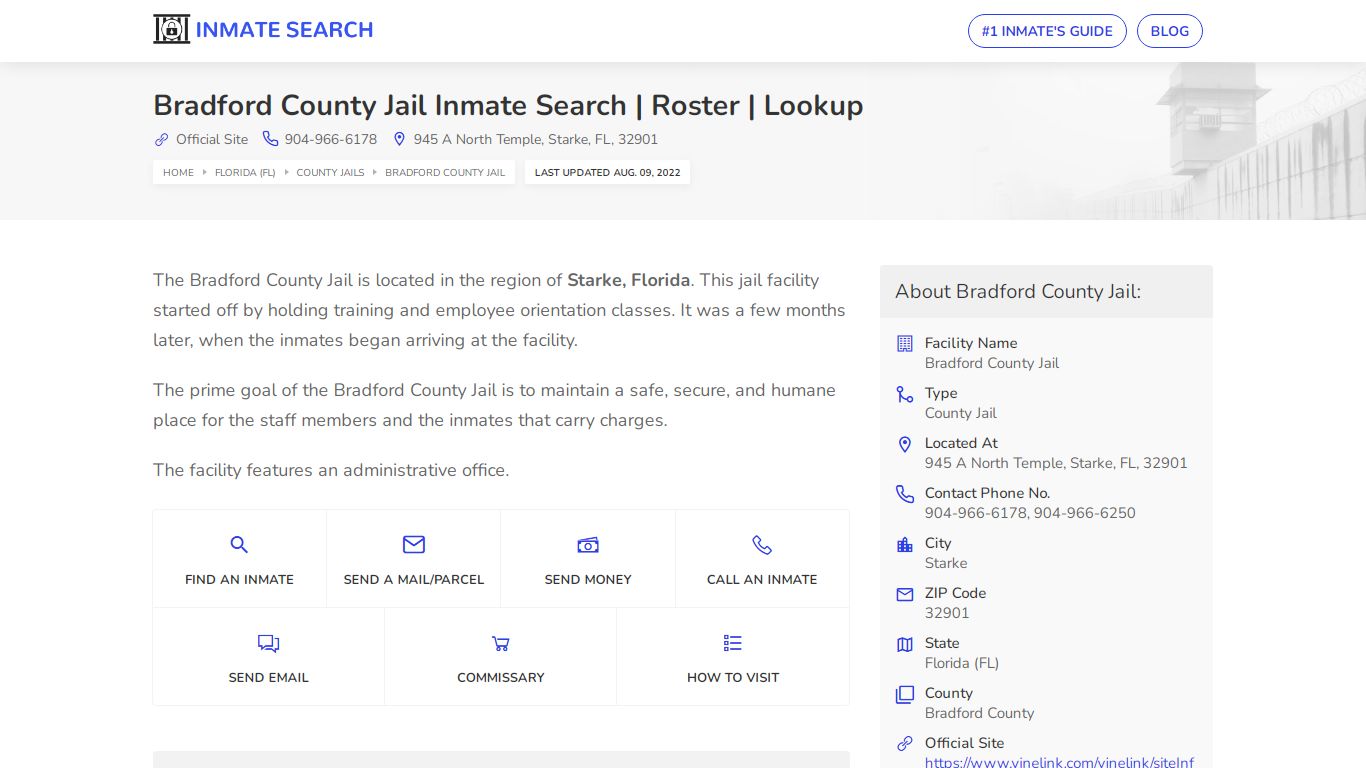 Bradford County Jail Inmate Search | Roster | Lookup