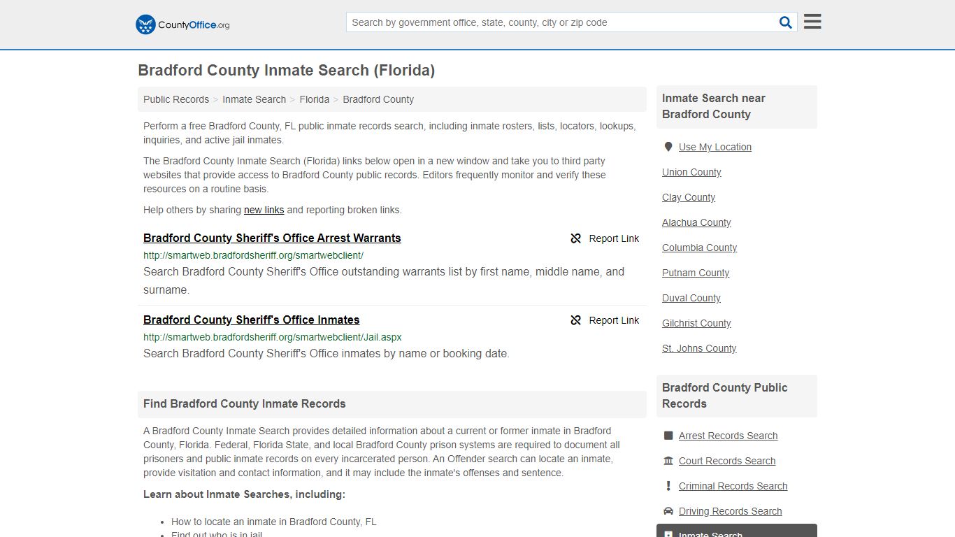 Inmate Search - Bradford County, FL (Inmate Rosters ...